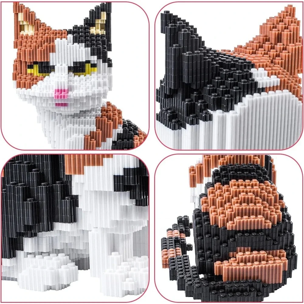 Ahzilei 7824 Mini Kitty Cat 3D Puzzle Building Blocks Set 4800pcs STEM Toy